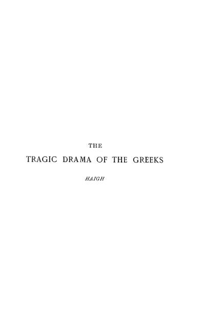 TRAGIC DRAMA OF THE GREEKS